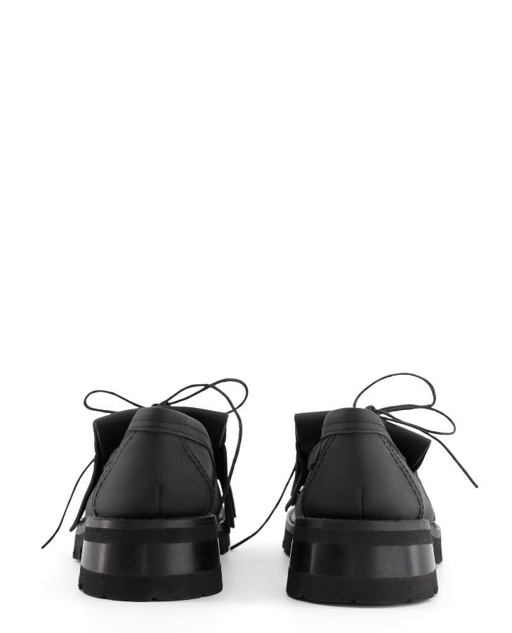 annk black leather loafers