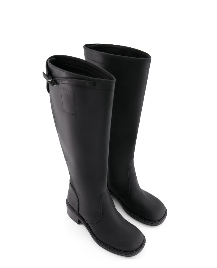 annk black transformer leather boots