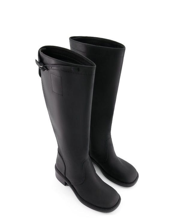 annk black transformer leather boots