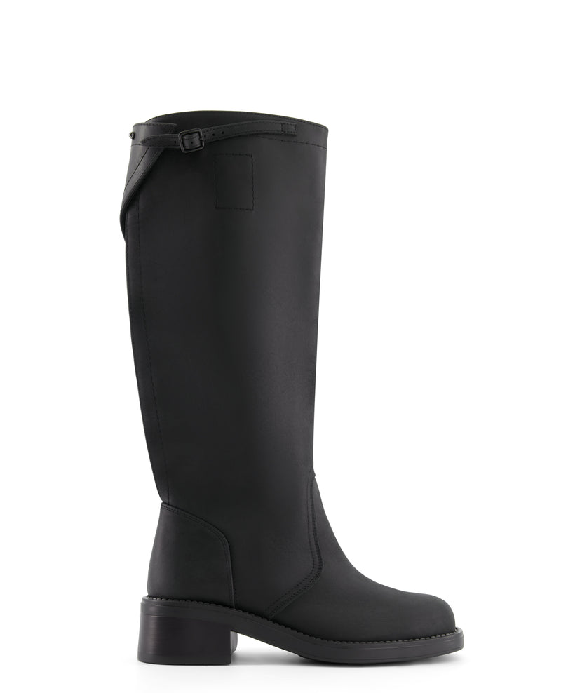 annk black transformer leather boots