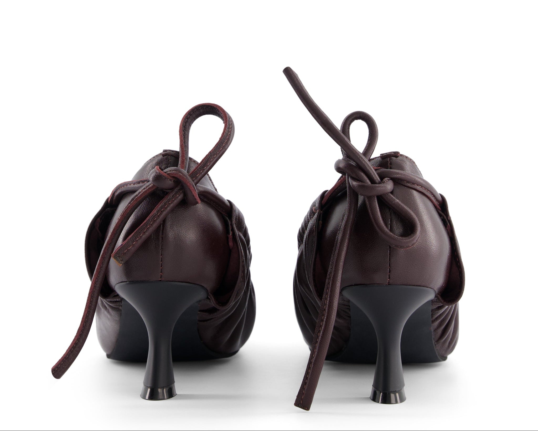 annk burgundy heels with ankle tie