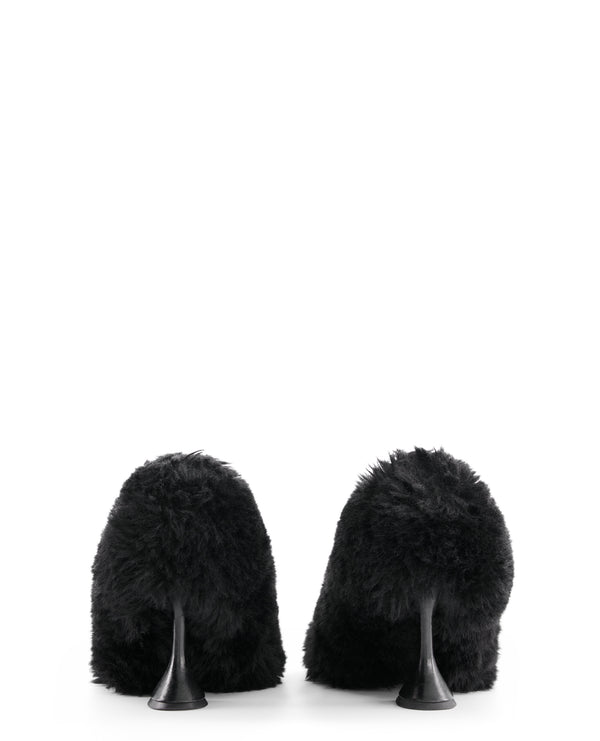 fur heels in black by Annk