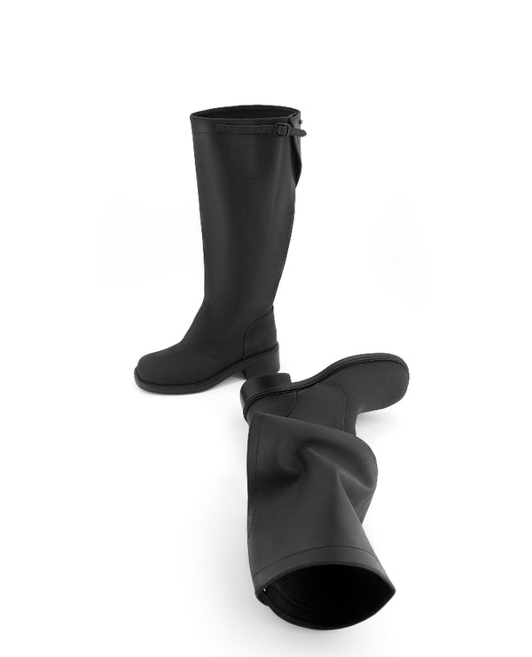 annk black transformer leather boots