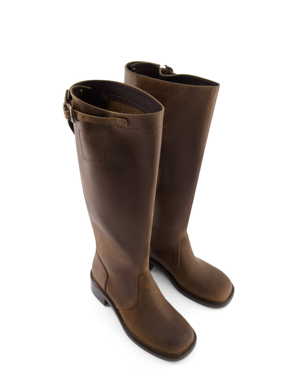 annk transformer leather brown boots