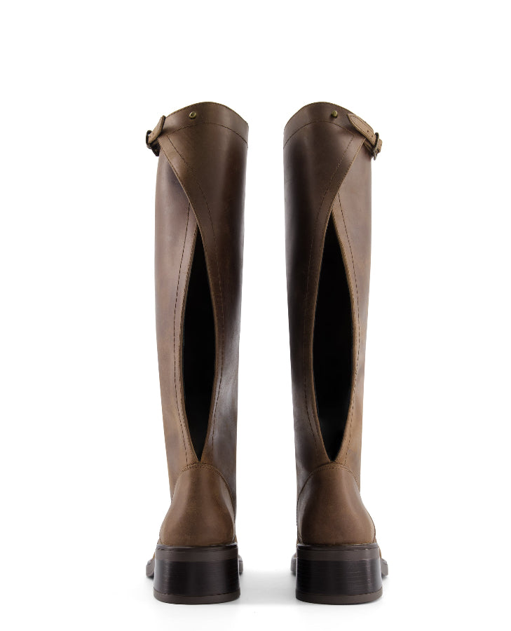 annk transformer leather brown boots