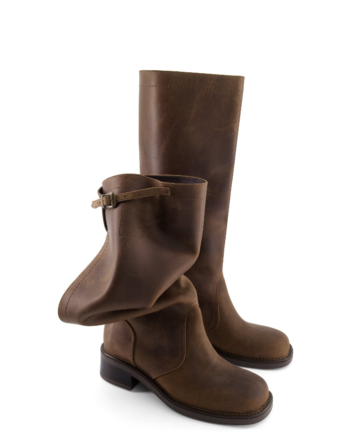 annk transformer leather brown boots